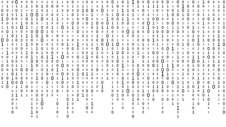Vector technology vector binary code random falling digits on screen hacked software matrix sciense background big data analytics