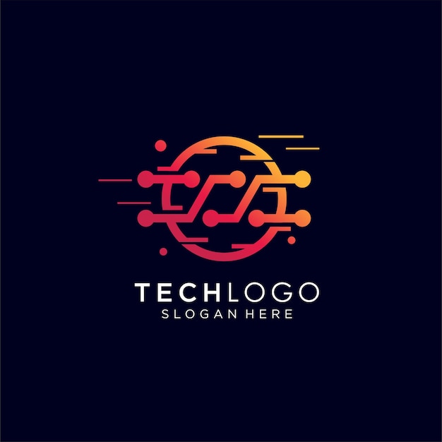 Vector technology vector logo template for corporate identity network internet tech logo