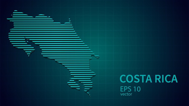 Technology vector map of costa rica futuristic modern website background or cover page