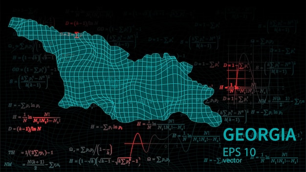 Mappa vettoriale tecnologica della connessione georgiana sito web moderno futuristico sfondo o pagina di copertina