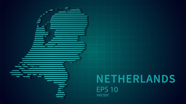 Technology vector map of netherlands futuristic modern website background or cover page