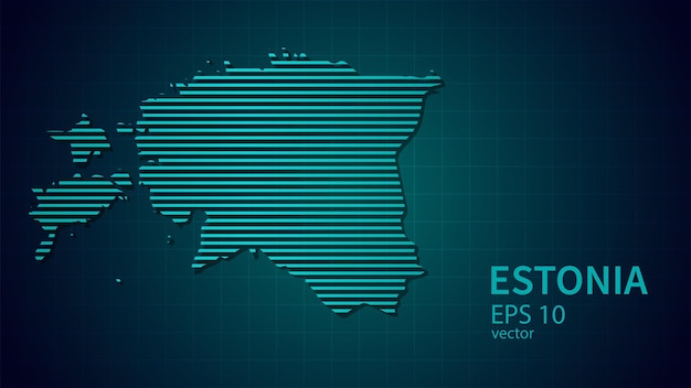 벡터 에스토니아의 기술 터 지도 미래의 현대 웹 사이트 배경 또는 커버 페이지