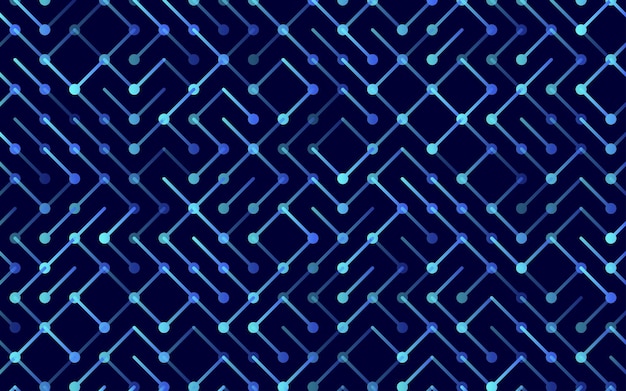 Технология Векторный бесшовный узор Баннер Геометрический полосатый орнамент Монохромная линейная фоновая иллюстрация