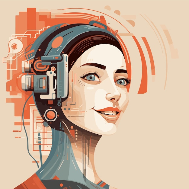 ベクトル テクノロジー 女性のエンパワーメント サイボーグ 女性 女性 ロボット