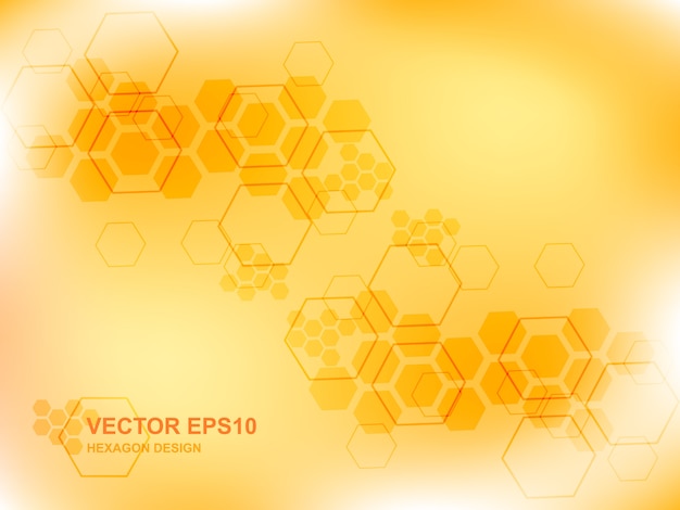 Technology yellow hexagon medical concept background.