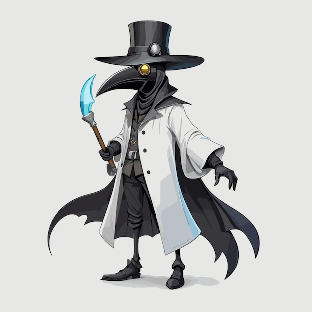 Вектор Вектор technoplague doctor на белом фоне