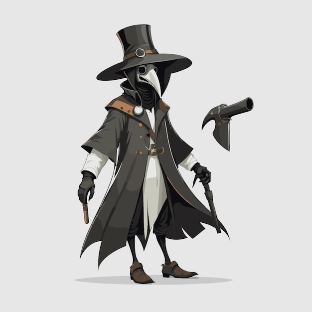 Вектор Вектор technoplague doctor на белом фоне