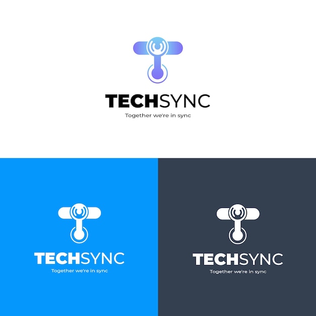 Vector techsync logo design for it business