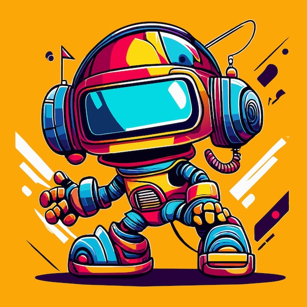 Techy twists little robot vector infusing style into designs