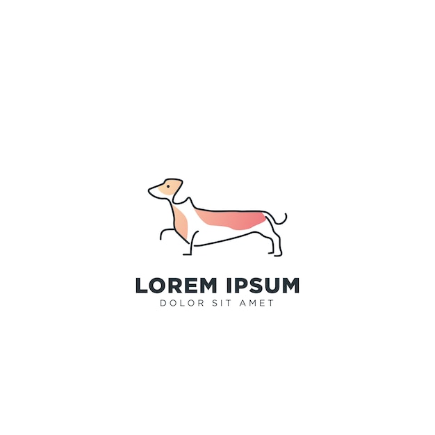 Vector teckel hond logo inspiratie met ui kleur