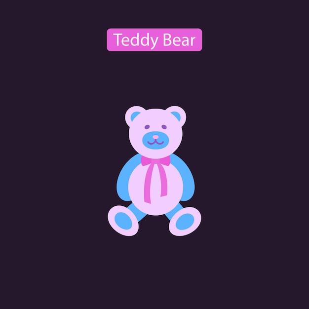 Vector teddy bear flat vector icon