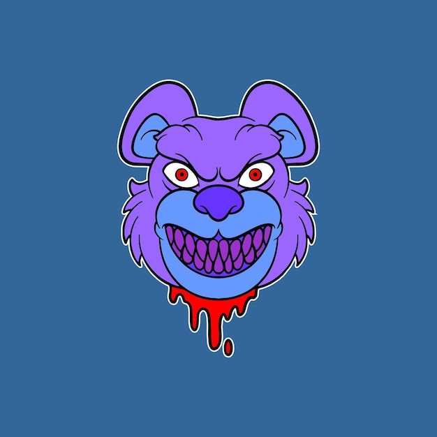 teddy bear head horror cartoon