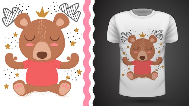 Teddy bear idea for print t-shirt