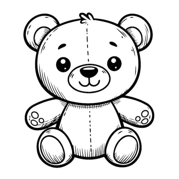 Teddy bear line drawing for coloring