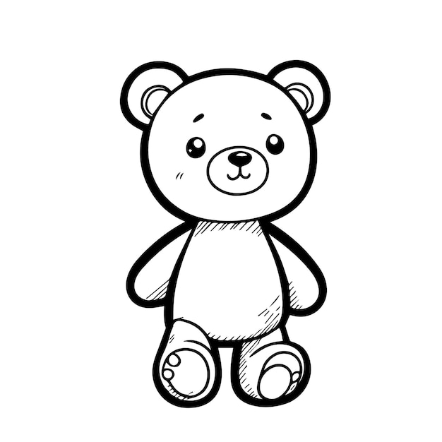 Teddy bear line drawing for coloring