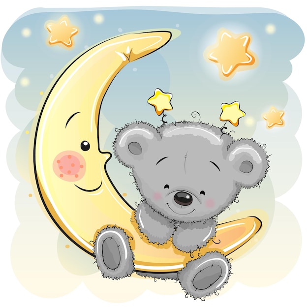 Teddy Bear on the moon