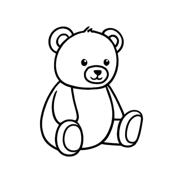 Vector teddy bear outline sketch vector hand drawn linear illustration monochrome teddy bear coloring pag