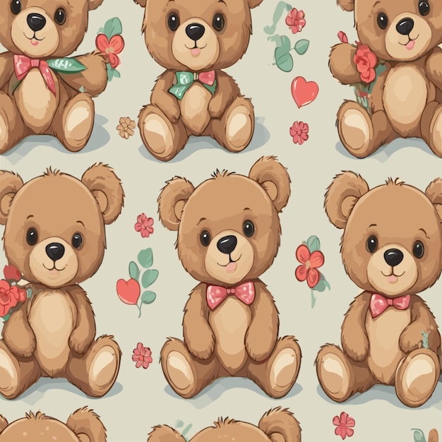 Vector teddy bear pattern vector