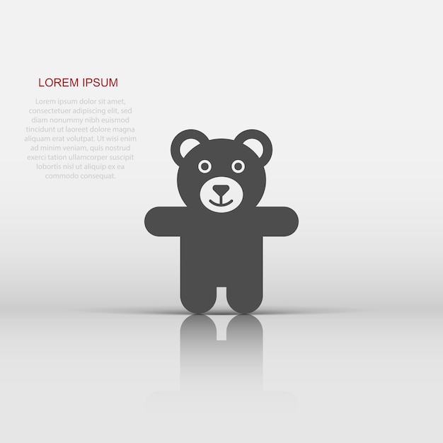 Teddy bear plush toy icon Vector illustration Business concept bear pictogram