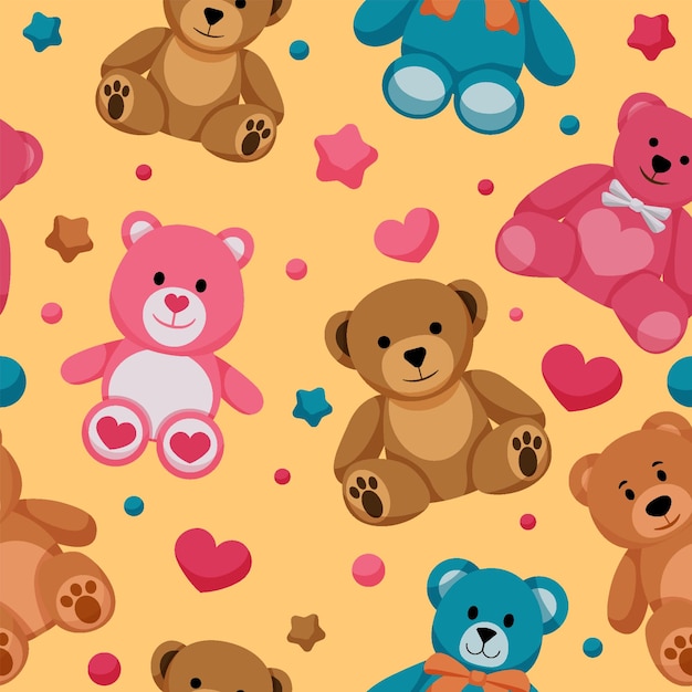 Teddy Bear Seamless Background