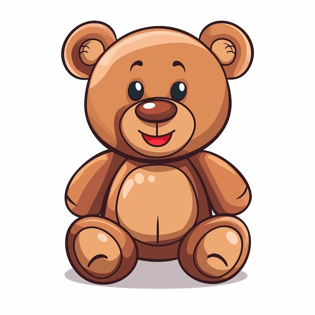 Vector teddy_bear_toy_icon_cartoon_isolated_vector