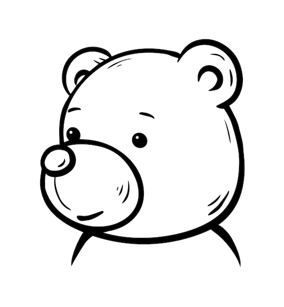 Vector teddy bear toy portrait