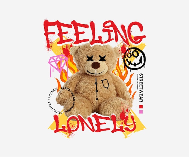 teddy bear tshirt design for printing