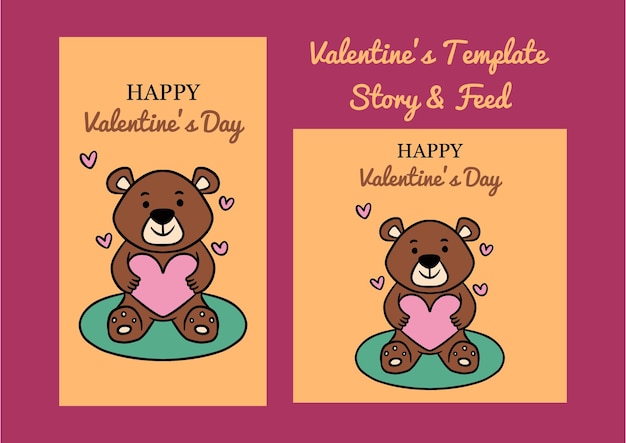 Vector teddy bear for valentine's day