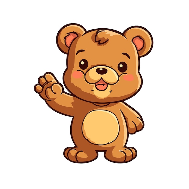 teddy bear waving hand Vector for tshirt design