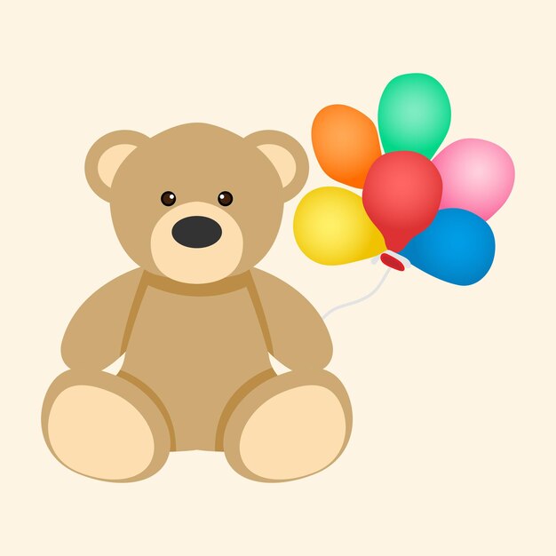 Teddy Bear with balloons vector