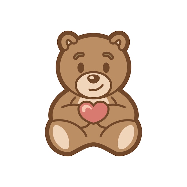 Teddy love mascot design