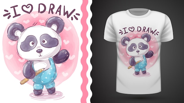 Teddy panda t-shirt sjabloon