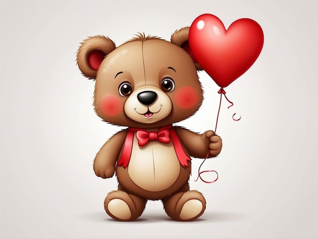 Teddy with heart shape balloonVector