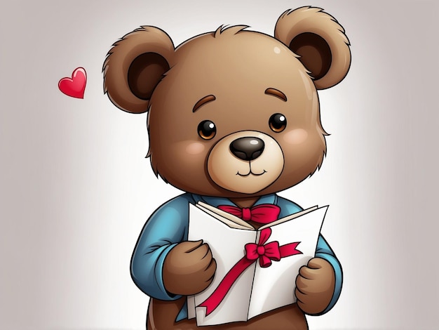 Teddy With love letter Vector