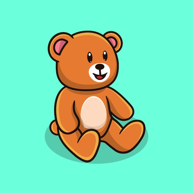 Teddybeer cartoon vectorillustratie.