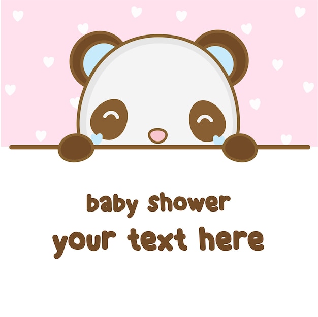 Teddybeer panda baby shower uitnodiging