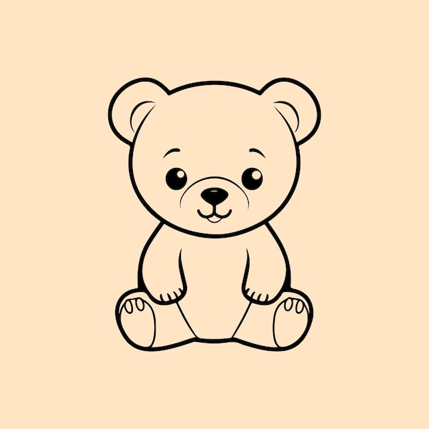 Teddybeer vector geïsoleerd schattig cartoon logo