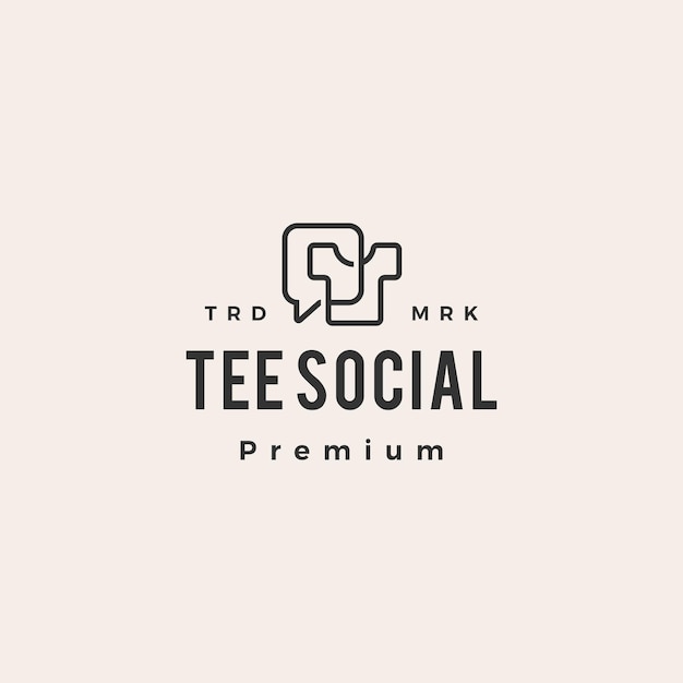 Tee talk chat sociaal hipster vintage logo