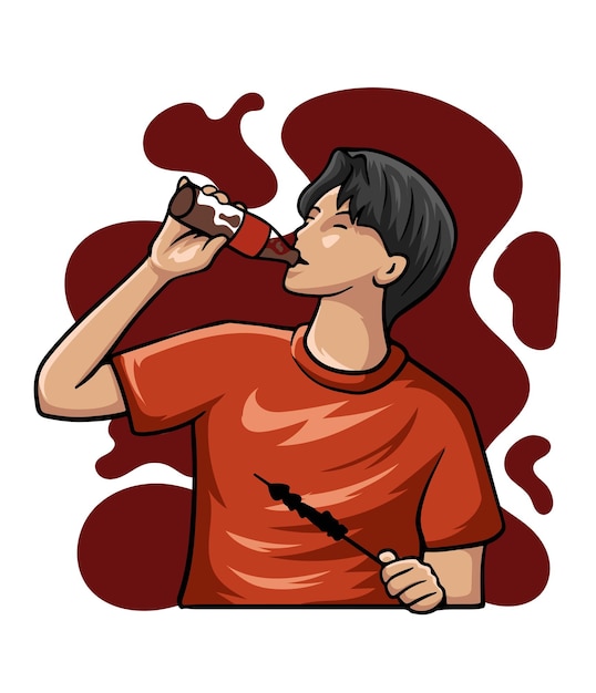Teen drink Cola Vector
