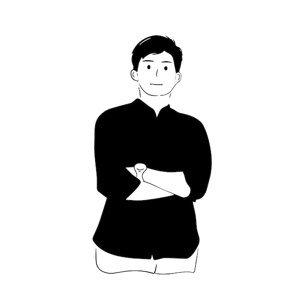 a teenage boy pose illustration