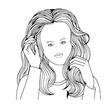 Premium Vector | Teenage girl coloring pages for teens vector art ...