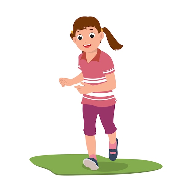 Vector teenage girl running