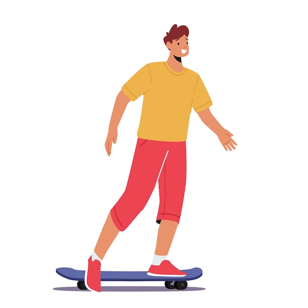Мальчик-подросток катается на скейтборде Городская культура и активный отдых Скейтбординг Экстремальный спорт Человек в скейт-парке