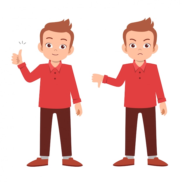 Teenager with many gesture expressions