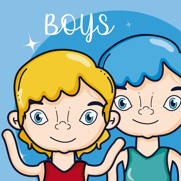 Vector teens friends cartoon