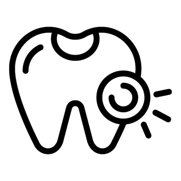 Vector teeth analgesic icon outline vector toothache tablet