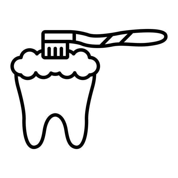 Vector teeth brushing icon