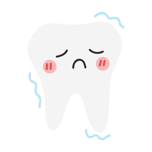 Vettore illustrazione del personaggio dei cartoni animati dei denti personaggio dentale dei cartoni animati simpatico mascotte dentista