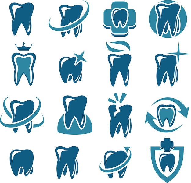 Teeth collection set vector