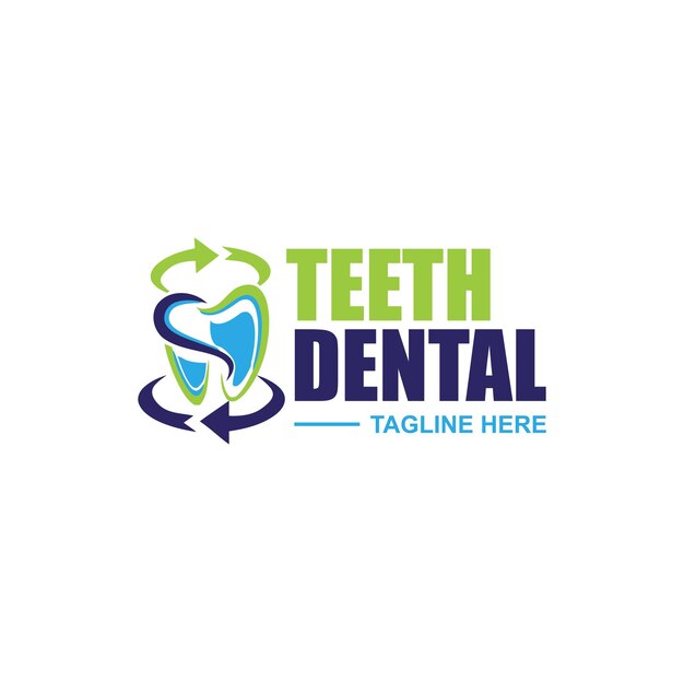 Vector teeth dental logo design